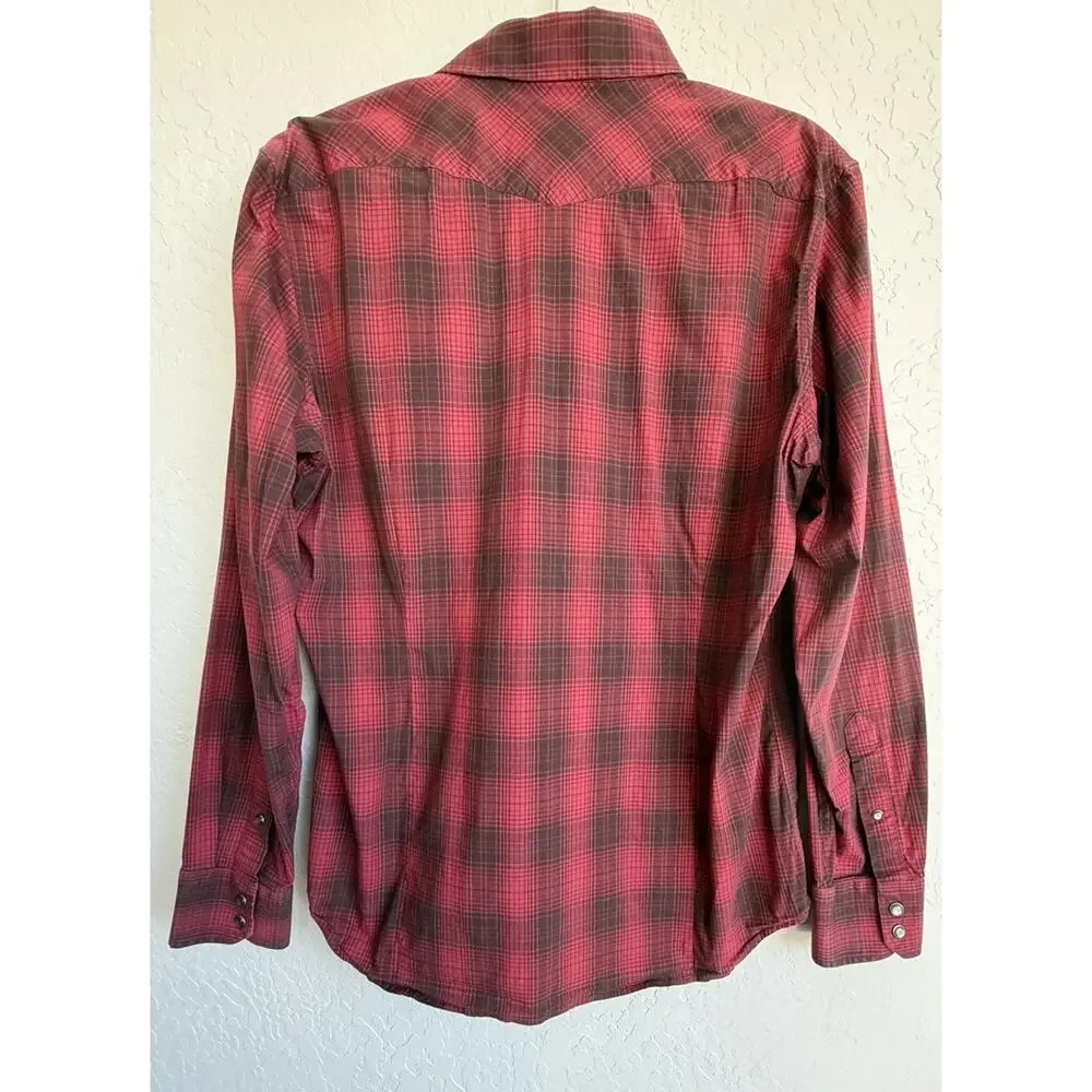 Banana Republic Slim Fit Plaid Button Down Shirt Men’s Medium Western Inspired